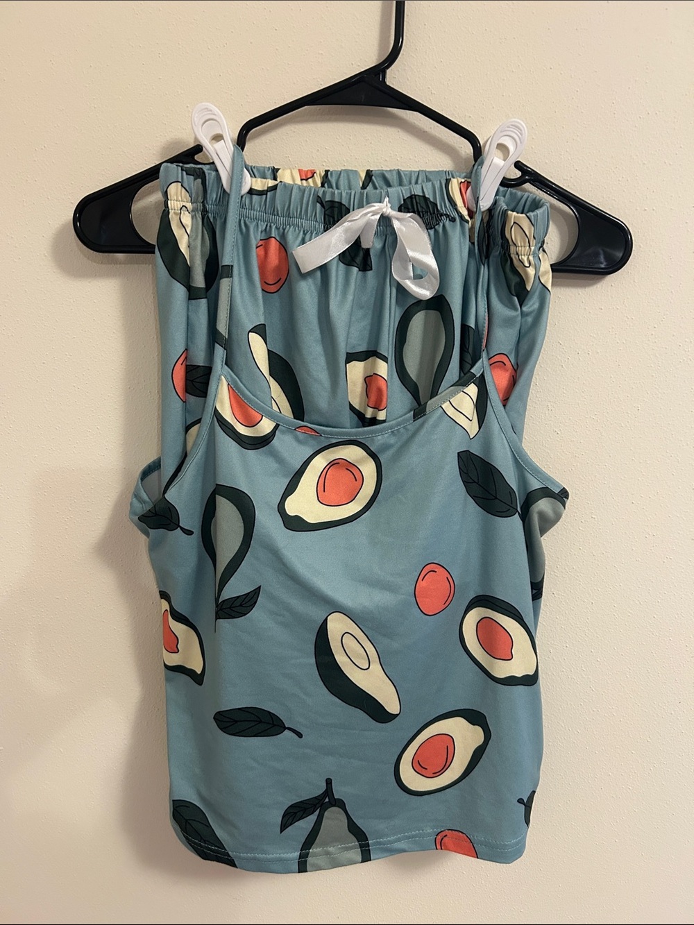 Women's Aqua Avocado Print Pajama Set